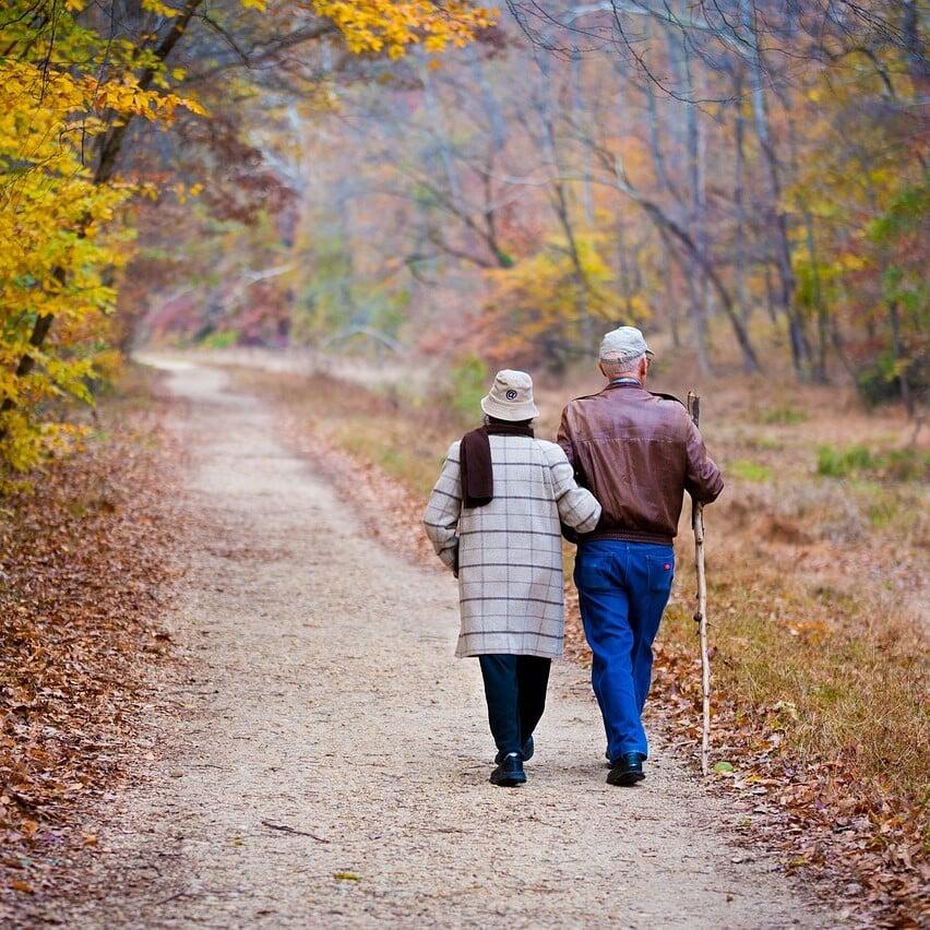 Elderly Couple Walking